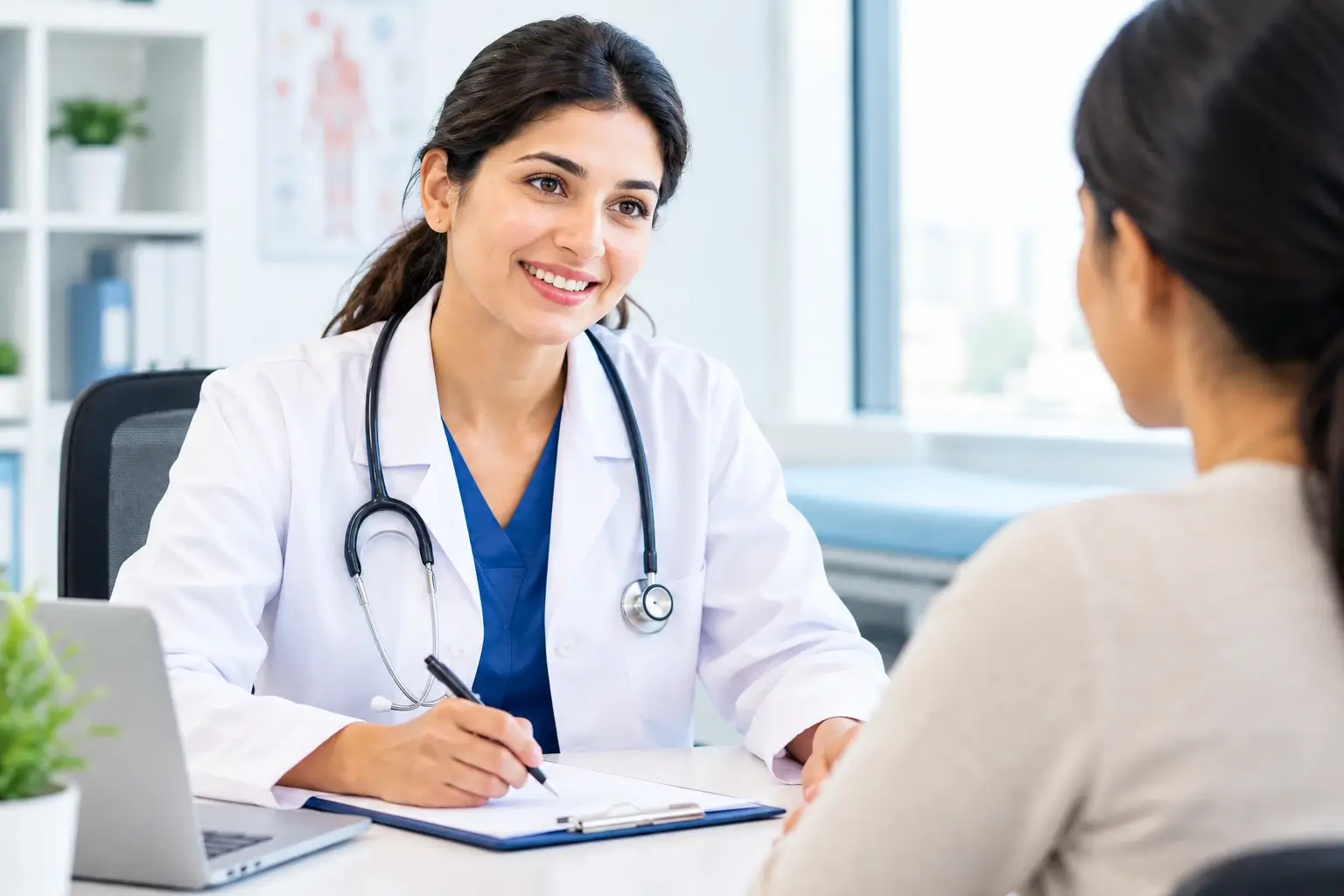 general practitioner talking with patient